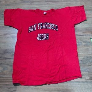 Vintage Champion Made in USA San Francisco 49ers Single Stitch Tee Adult XL Red